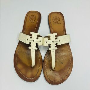 Tory Burch patent tan leather sandal size 8